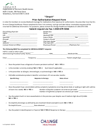 Cinqair Prior Authorization Request Form - Vermont