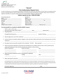 Document preview: General Prior Authorization Request Form - Vermont