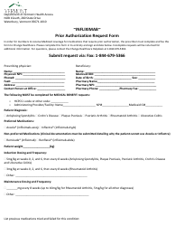 Infliximab Prior Authorization Request Form - Vermont