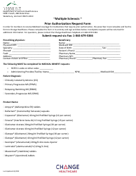Multiple Sclerosis Prior Authorization Request Form - Vermont