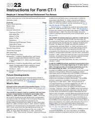 Document preview: Instructions for IRS Form CT-1 Employer's Annual Railroad Retirement Tax Return, 2022