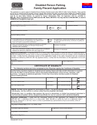 Form 735-265 FPP Disabled Person Parking Family Placard Application - Oregon