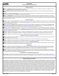 EPA Form 3520-1 Declaration Form - Importation of Motor Vehicles and Motor Vehicle Engines Subject to Federal Air Pollution Standards, Page 2