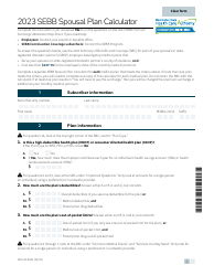 Form HCA20-0042 Sebb Spousal Plan Calculator - Washington