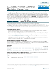 Form HCA20-0041 Sebb Premium Surcharge Attestation Change Form - Washington