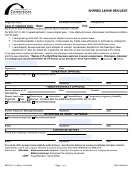 Document preview: Form DOC03-114 Shared Leave Request - Washington