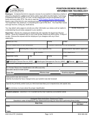 Document preview: Form DOC03-417IT Position Review Request - Information Technology - Washington