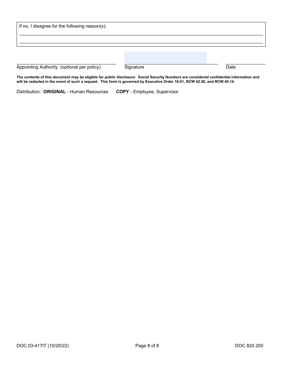 Form DOC03-417IT Position Review Request - Information Technology - Washington, Page 8