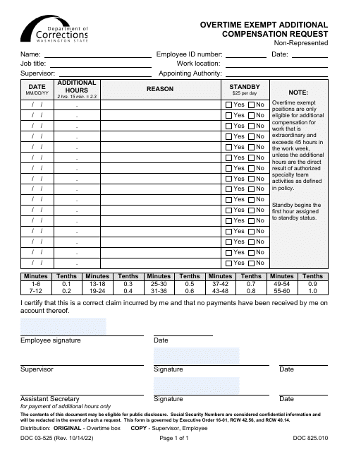 Form DOC03-525  Printable Pdf
