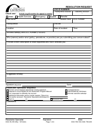 Form DOC05-165 Resolution Request - Washington