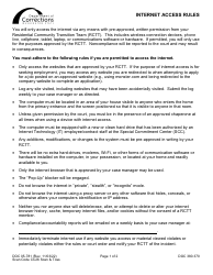 Form DOC05-781 Internet Access Rules - Washington