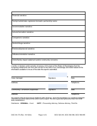 Form DOC09-173 Risk Assessment Report - Washington, Page 2