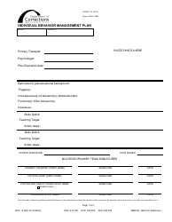 Form DOC13-069 Individual Behavior Management Plan - Washington