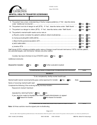 Form DOC13-465 Mental Health Transfer Screening - Washington, Page 2