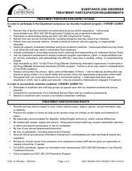 Form DOC14-039 Substance Use Disorder Treatment Participation Requirements - Washington