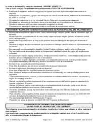 Form DOC14-039ES Substance Use Disorder Treatment Participation Requirements - Washington (English/Spanish), Page 2