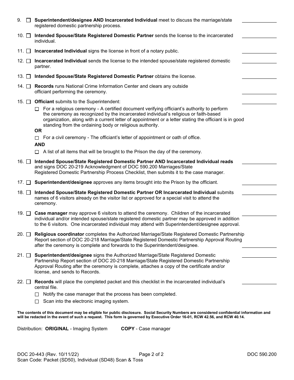 Form DOC20443 Download Printable PDF or Fill Online Marriage/State