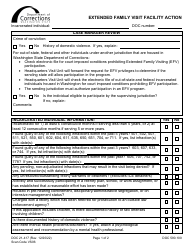 Document preview: Form DOC21-417 Extended Family Visit Facility Action - Washington