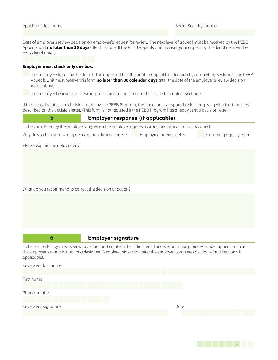 Form HCA50-0122 Download Fillable PDF or Fill Online Pebb Employee ...