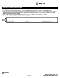 Form EF-XDP101M-NW Metlife Enrollment - Change Form for Retiree Plan - Washington, Page 3