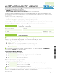 Form HCA50-0027 Pebb Spousal Plan Calculator - Washington