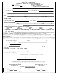 Document preview: Application for Certified Copy of Birth or Death Certificate (Mail in) - Collin County, Texas