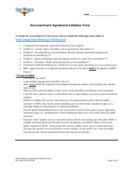 Encroachment Agreement Initiation Form - City of Fort Worth, Texas
