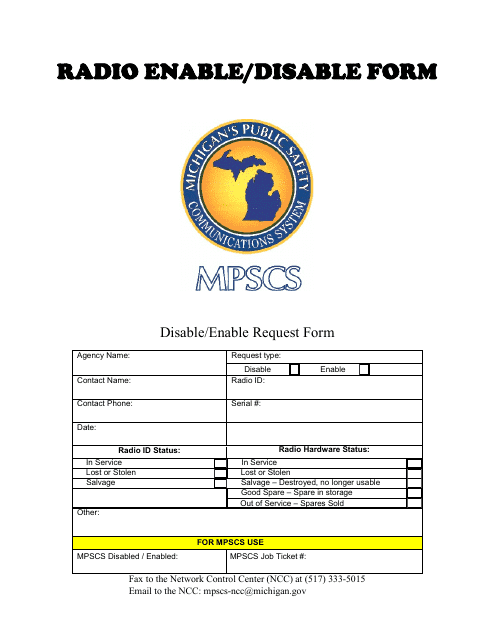 Radio Enable/Disable Form - Michigan