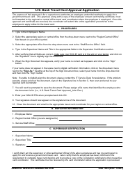 Document preview: GSA Form 7662 U.S. Bank Travel Card Approval Application