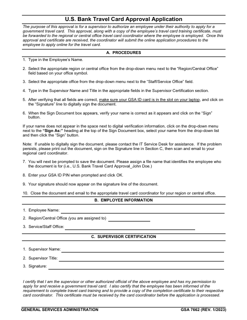 GSA Form 7662  Printable Pdf