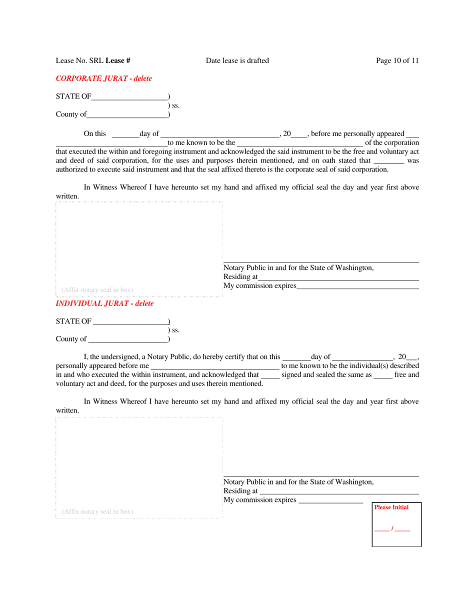 Exhibit 5 Standard Lease Template - Washington, Page 10