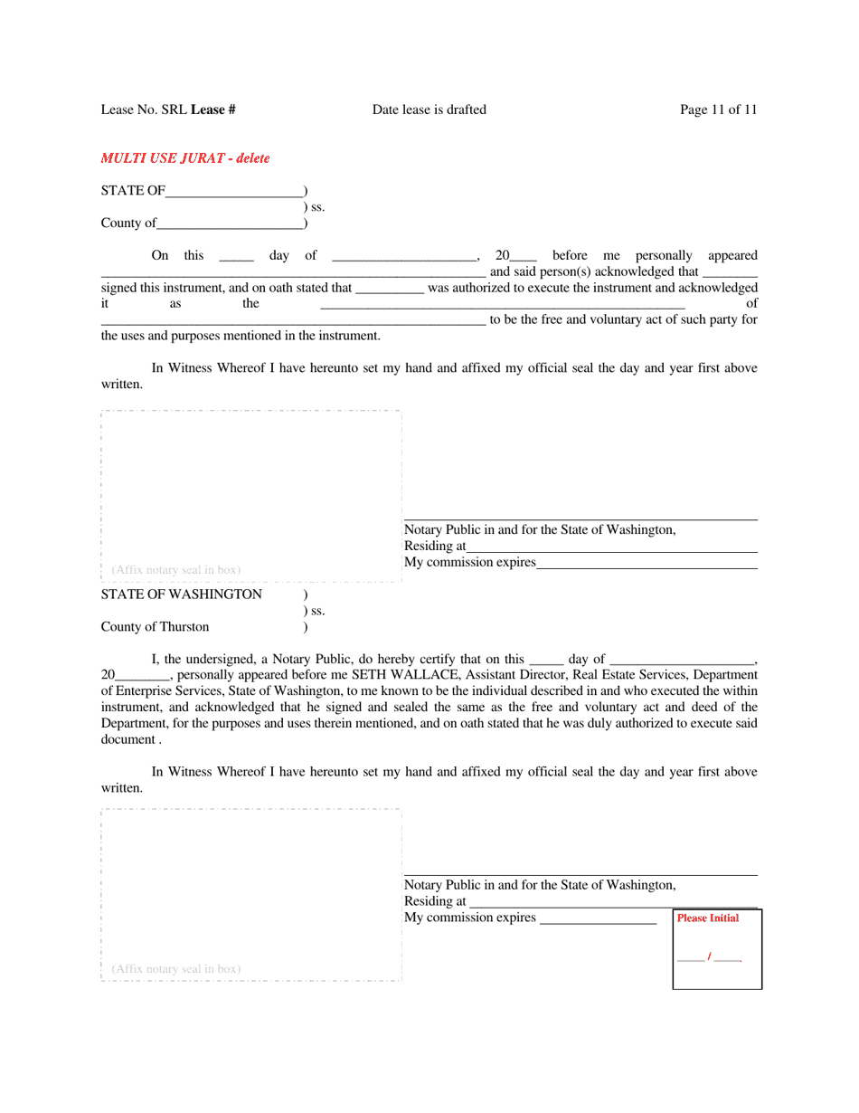 Exhibit 5 Standard Lease Template - Washington, Page 11