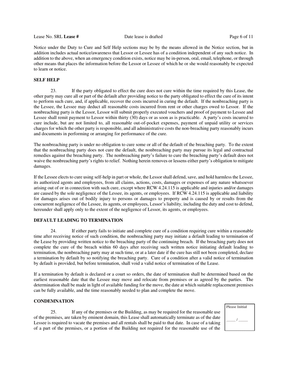 Exhibit 5 Standard Lease Template - Washington, Page 6