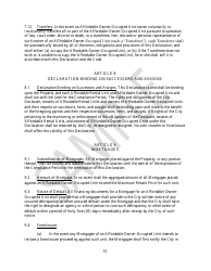 Declaration of Affordable Housing Covenants - Sample - City of Philadelphia, Pennsylvania, Page 10