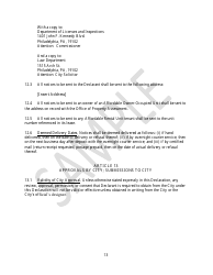 Declaration of Affordable Housing Covenants - Sample - City of Philadelphia, Pennsylvania, Page 13