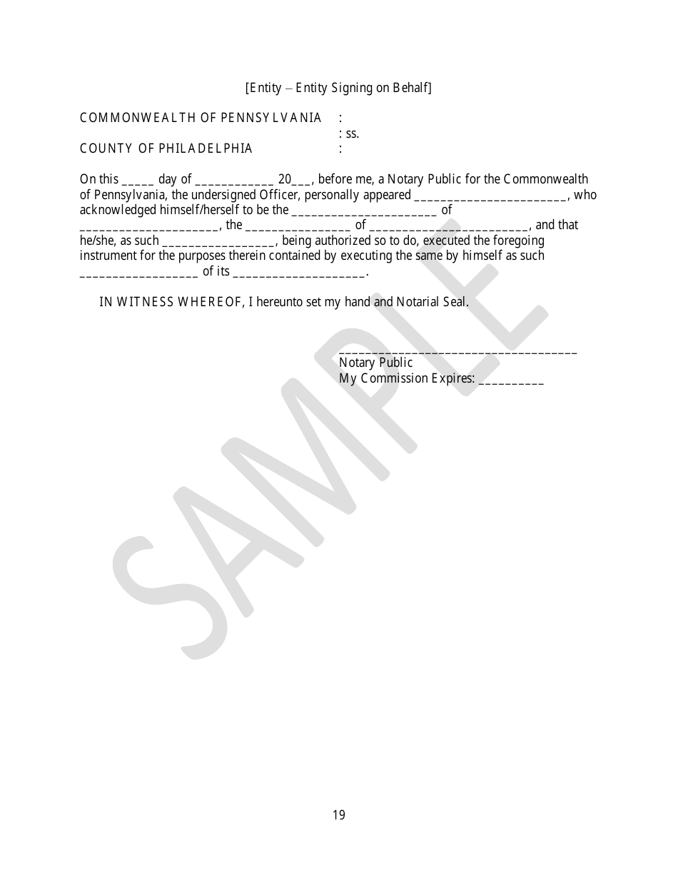 Declaration of Affordable Housing Covenants - Sample - City of Philadelphia, Pennsylvania, Page 19