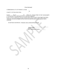 Declaration of Affordable Housing Covenants - Sample - City of Philadelphia, Pennsylvania, Page 20