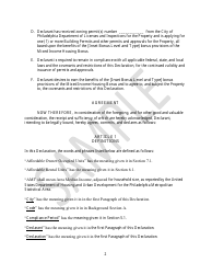 Declaration of Affordable Housing Covenants - Sample - City of Philadelphia, Pennsylvania, Page 2
