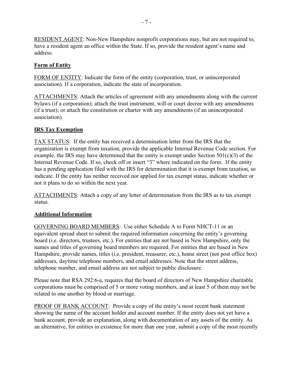 Instructions for Form NHCT-11 Application for Registration - New Hampshire, Page 6