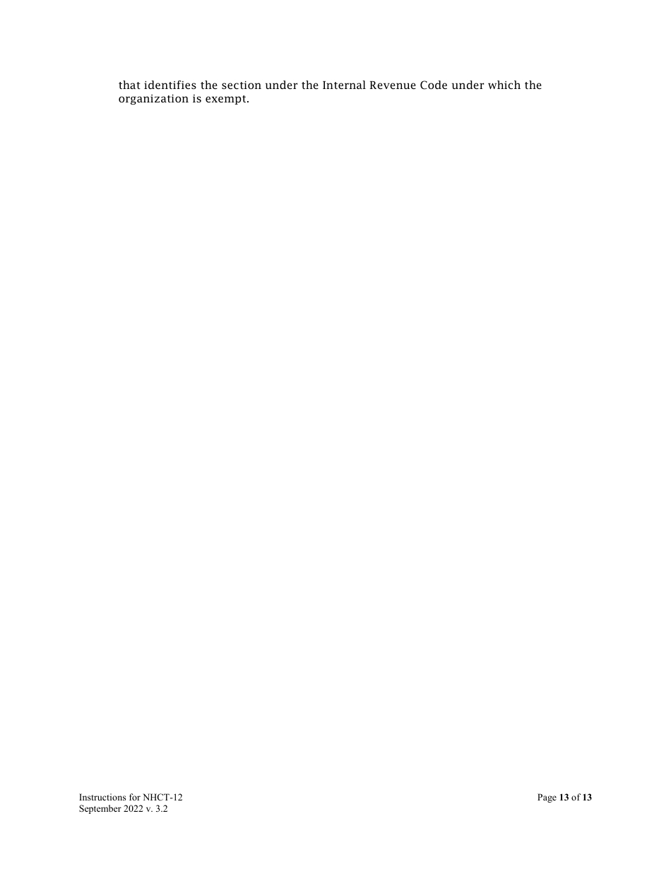 Instructions for Form NHCT-12 Annual Report - New Hampshire, Page 13