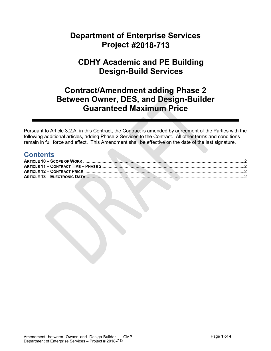 Attachment 1A Proposed Gmp Amendment to the Contract - Washington Center for Deaf and Hard of Hearing Youth - Academic  Pe Building - Washington, Page 3