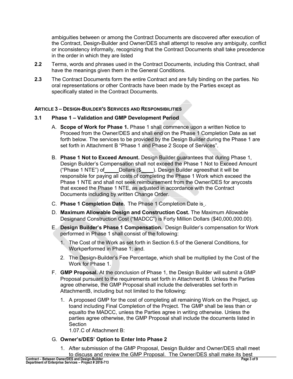 Attachment 1 Proposed Contract - Washington Center for Deaf and Hard of Hearing Youth - Academic  Pe Building - Draft - Washington, Page 4