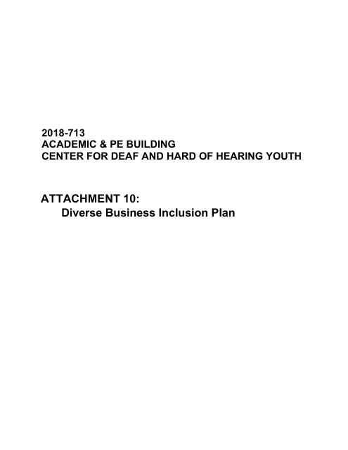 Attachment 10 Diverse Business Inclusion Plan - Washington Center for Deaf and Hard of Hearing Youth - Academic & Pe Building - Washington