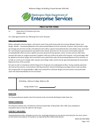 Attachment 11 Price Factor Form - Bellevue College - Center for Transdisciplinary Learning &amp; Innovation (Tdi) - Washington