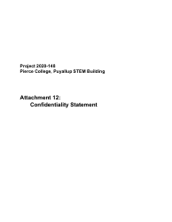 Document preview: Attachment 12 Confidentiality Statement - Pierce College Stem Building - Washington