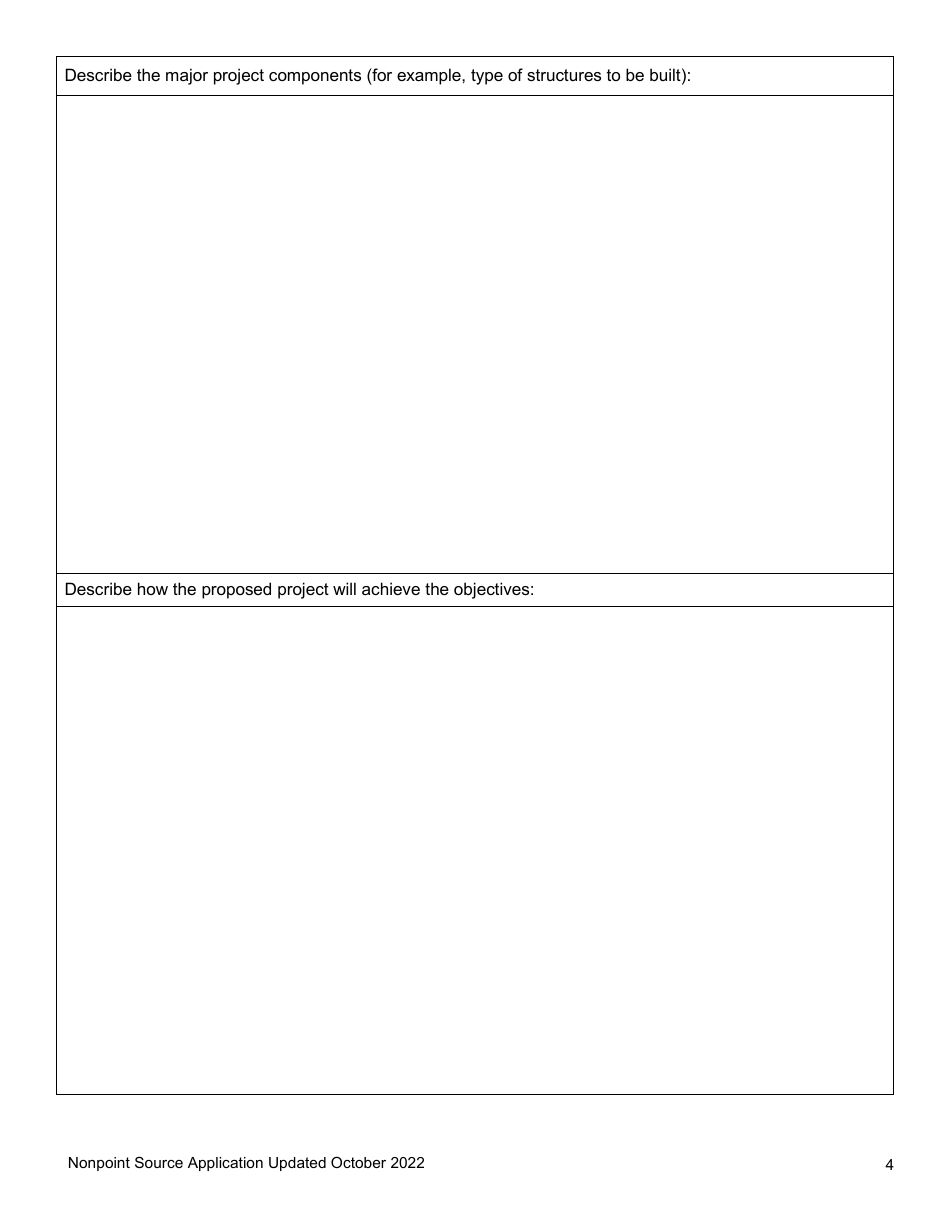 Nonpoint Source Project Long Application (Design and Construction Projects) - Clean Water State Revolving Fund - Oregon, Page 4