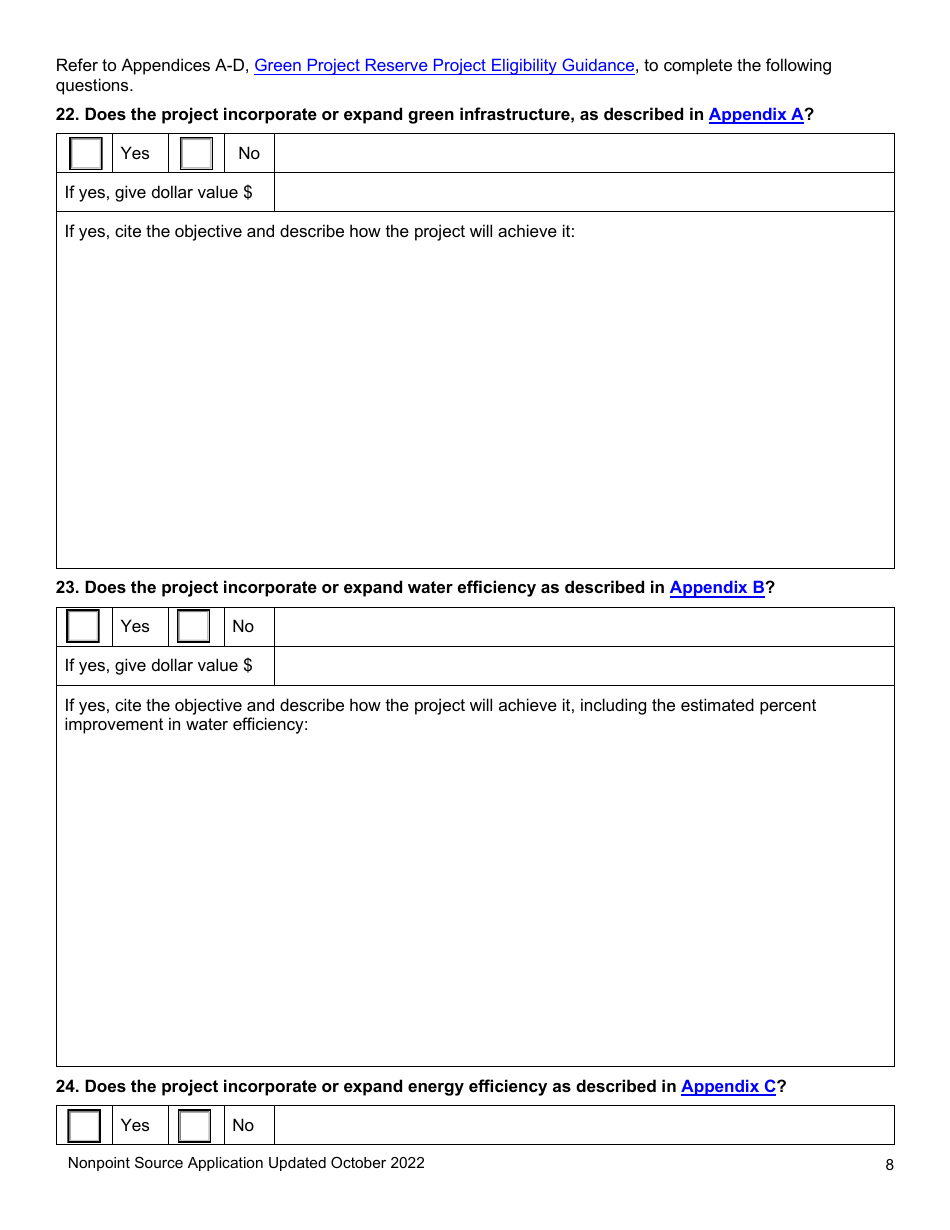 Nonpoint Source Project Long Application (Design and Construction Projects) - Clean Water State Revolving Fund - Oregon, Page 8