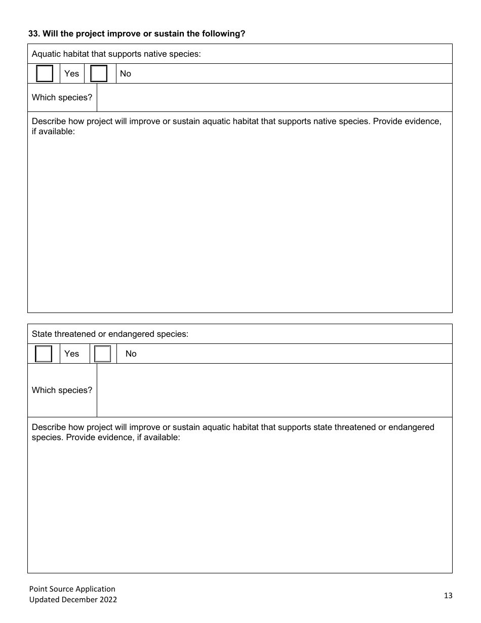 Point Source Project Loan Application (Design and Construction Projects) - Clean Water State Revolving Fund - Oregon, Page 13