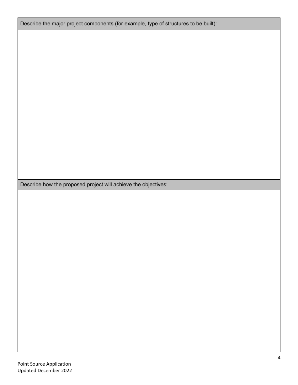 Point Source Project Loan Application (Design and Construction Projects) - Clean Water State Revolving Fund - Oregon, Page 4