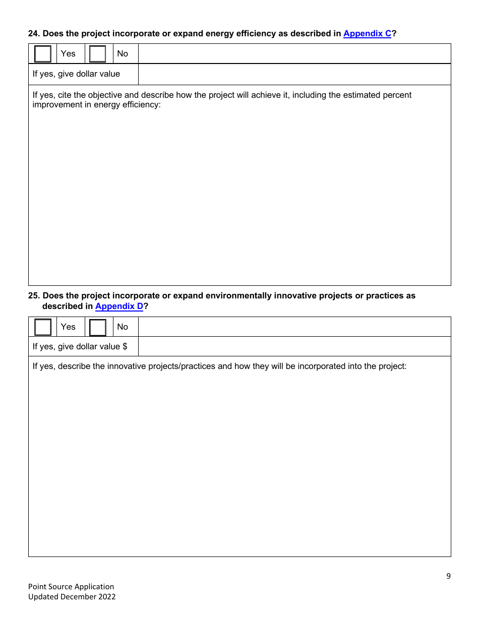 Point Source Project Loan Application (Design and Construction Projects) - Clean Water State Revolving Fund - Oregon, Page 9